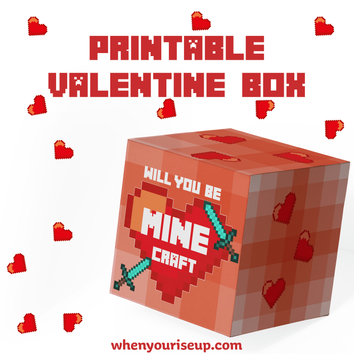 Diy minecraft valentines box