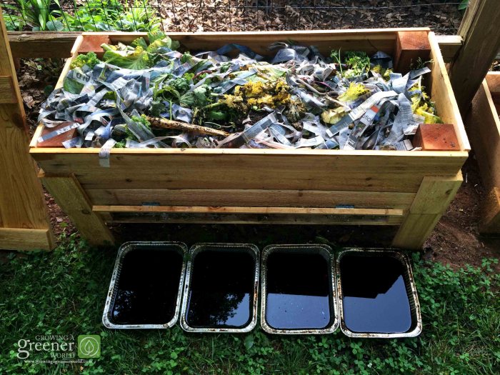 Worm bin liquid juice organic composting make commercial bottom gardens leachate waste take growing diy vermicompost worms garden growingagreenerworld fertilizer