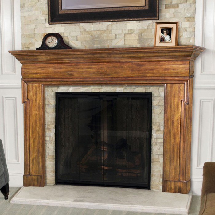 Diy faux fireplace mantel